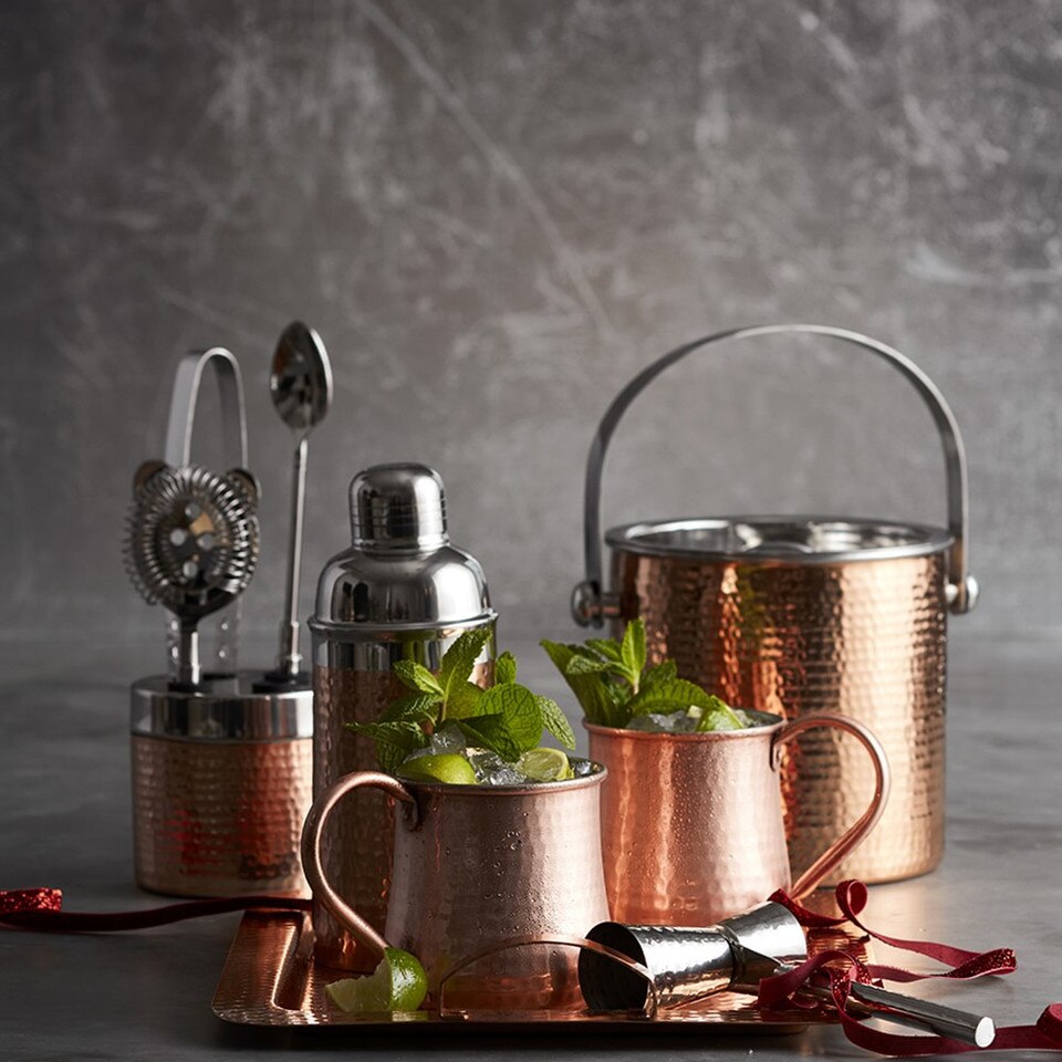 HammeredCopper Ice Bucket With Lid Williams Sonoma Australia